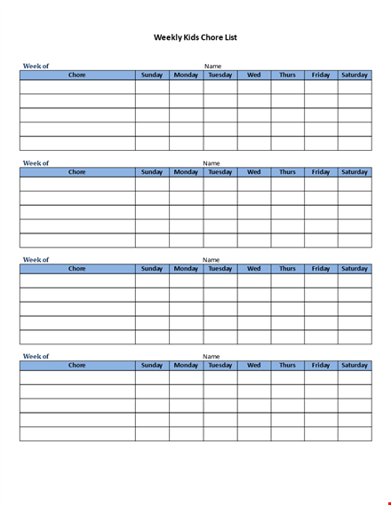 get organized with our chore chart template - sunday & monday chores template