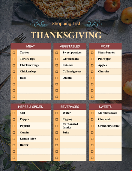 thanksgiving menu template - delicious chicken, savory potatoes & refreshing juice template