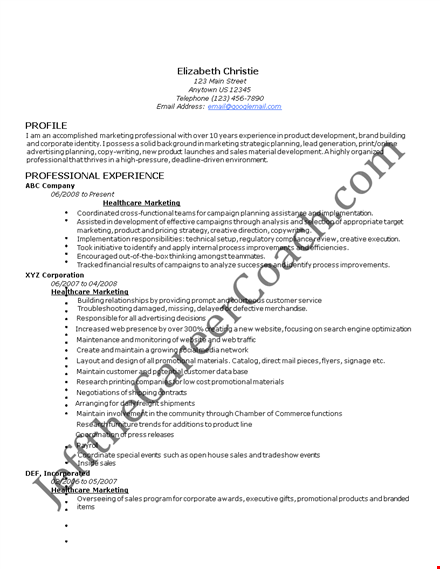 home healthcare sales resume template