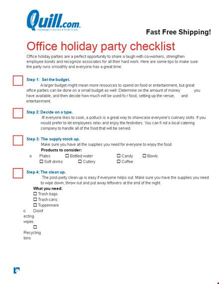 holiday party checklist template - plan a memorable office party for everyone template