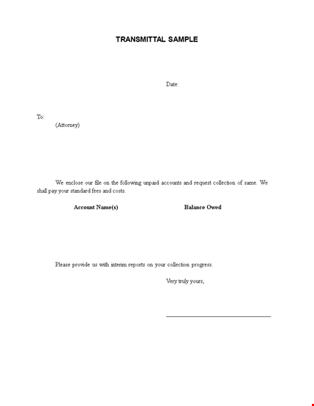 easy-to-use letter of transmittal template - simplify your document transfer process template
