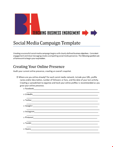 social media campaign proposal template template