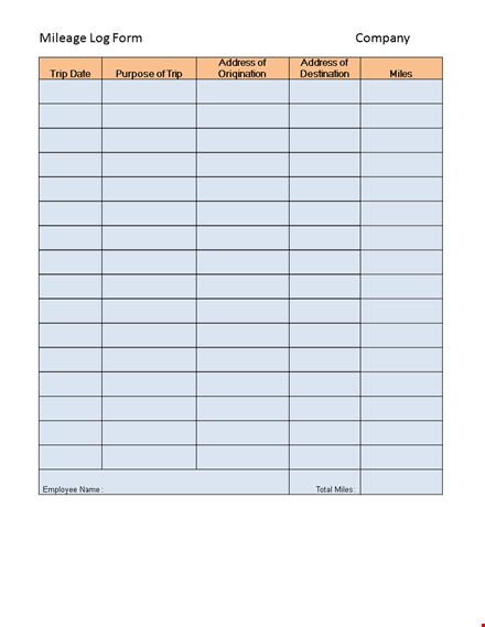 track your business miles with ease: mileage log template for address, purpose, and origination template