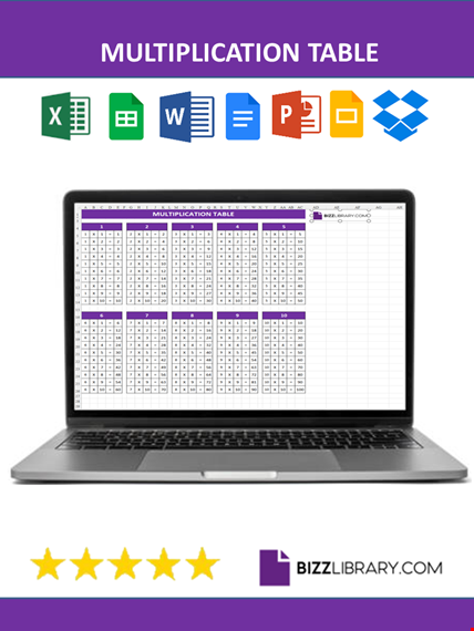 multiplication chart template