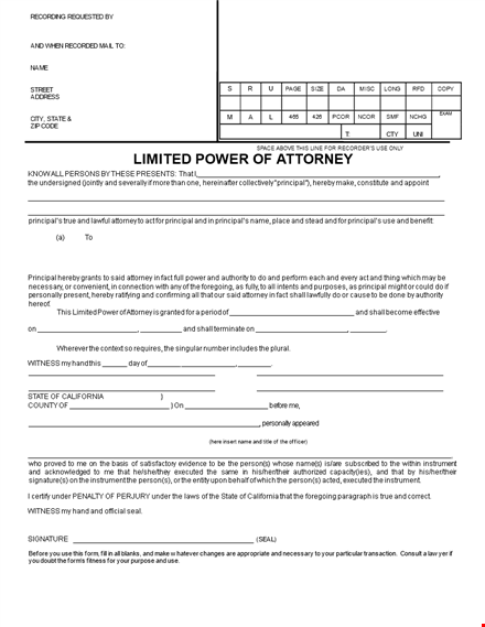get legal power with a power of attorney form template