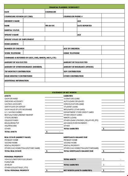 financial monthly budget template template