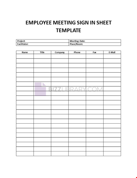 employee meeting sign in sheet template template