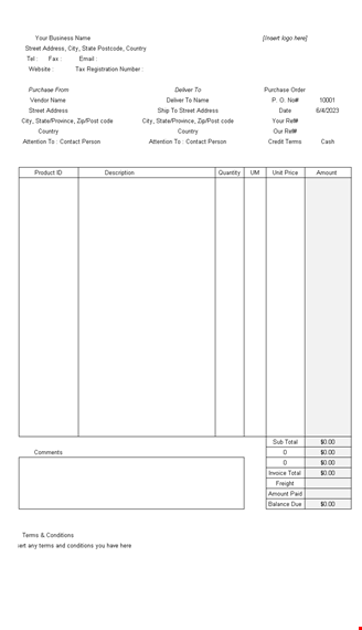 order supplies with ease - purchase order templates for street address template