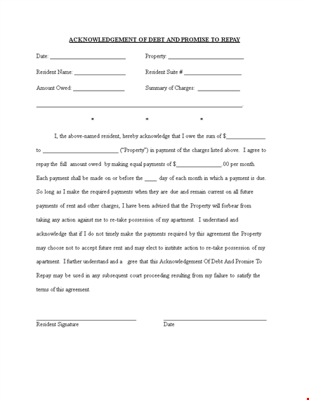 iou template in word template