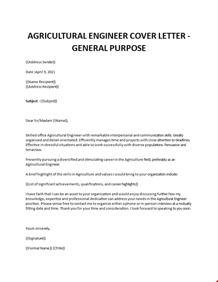 cover letter for agronomist template