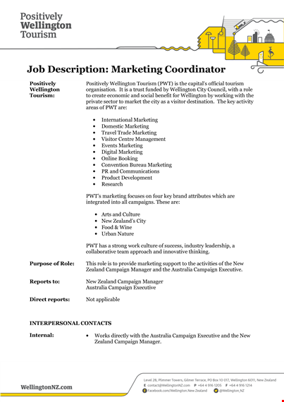 marketing coordinator job description | drive results for your business template