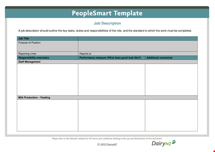 effective job description template for management template