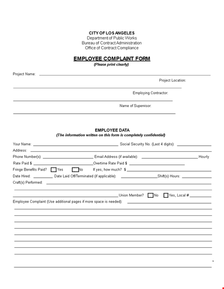 employee contract complaint assistance | resolve issues with employee contracts template