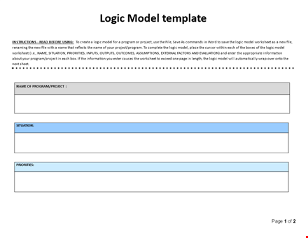 create successful projects with our logic model template template