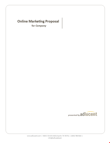 online marketing proposal template template
