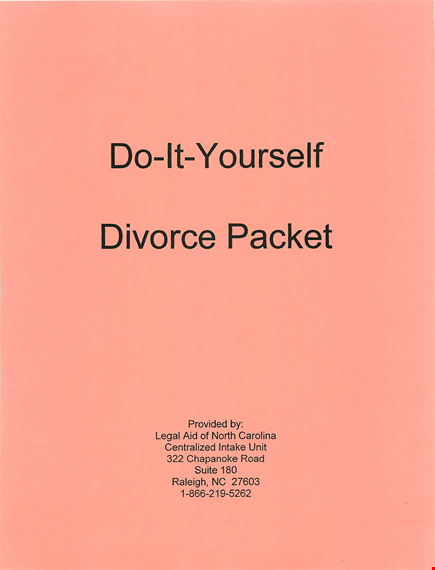 ciu divorce packet - children - north carolina - plaintiff vs. defendant template