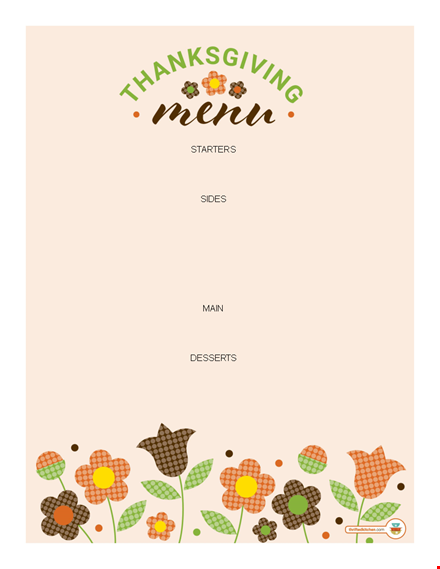 thanksgiving menu template | sides & starters template