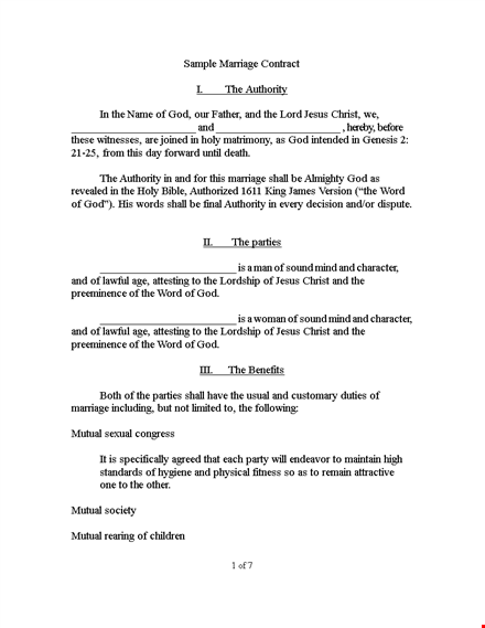 marriage contract template: create a party separation panel template