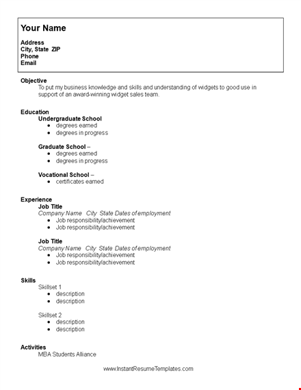 sample college student resume template template
