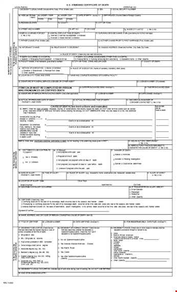 death certificate template - create accurate certificates for deceased individuals template