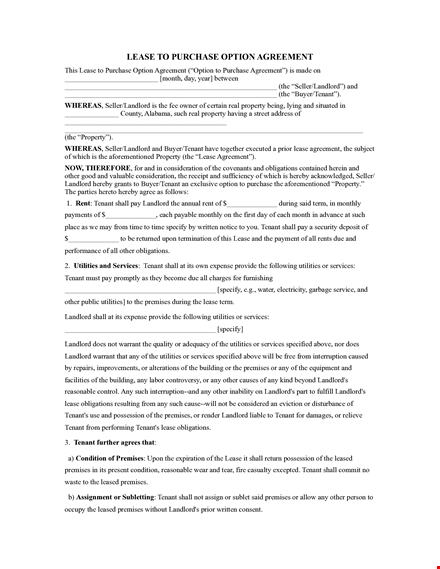 lease purchase agreement form template