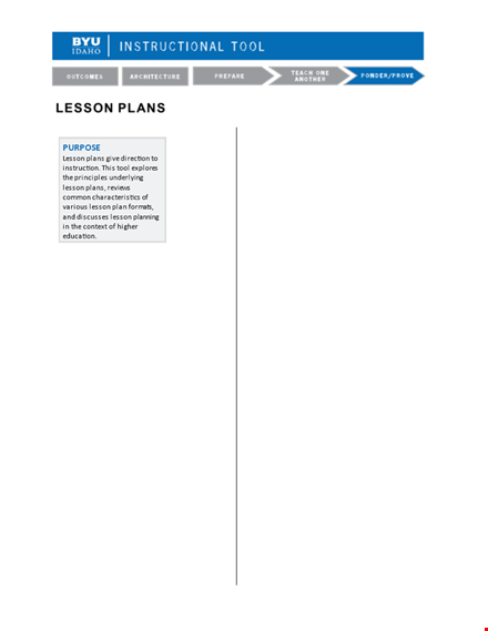 college course lesson plan template