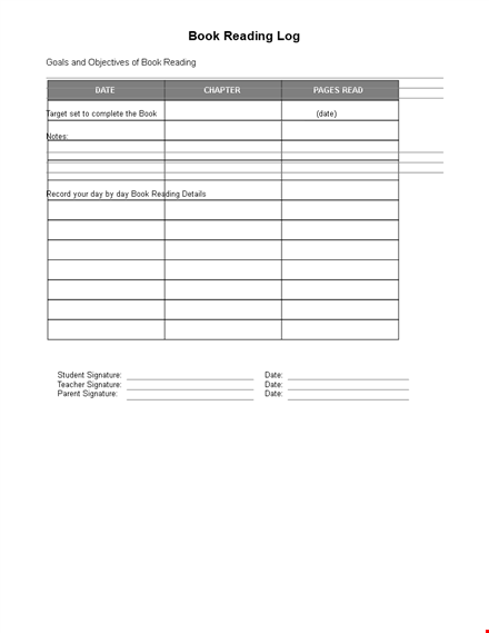 download free reading log template - keep track of your reading progress template
