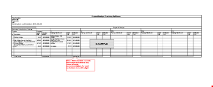 excel project budget tracker template