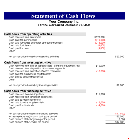 statement of cash flow example in xls template