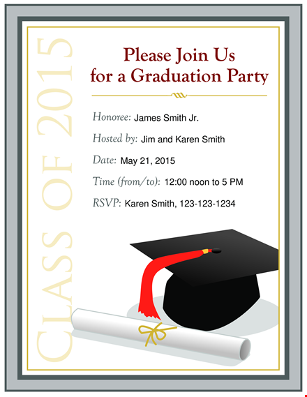 custom graduation invitation templates - personalized for you | smith, james, and karen template