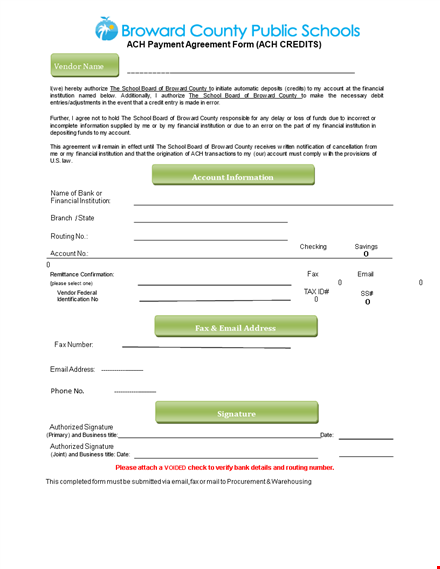 payment agreement template for schools - financial board of broward county template