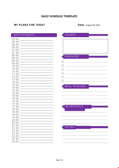 daily routine template