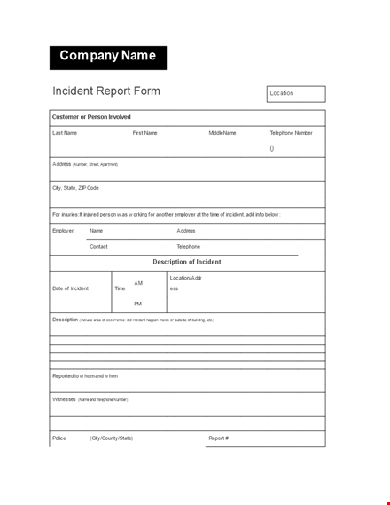 free incident report template - easily record incidents template