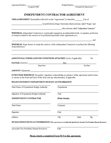 independent contractor agreement - clear terms for independent work template