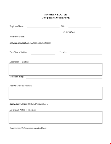 employee write up form | disciplinary action & incident report template