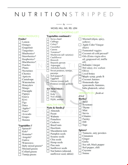 printable coconut grocery shopping list template