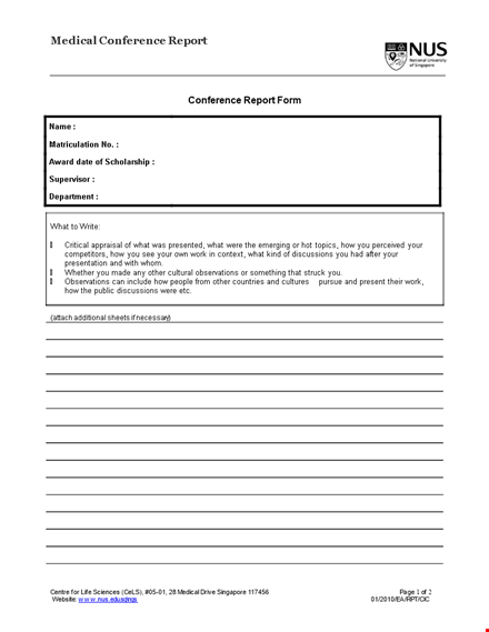 medical conference report template