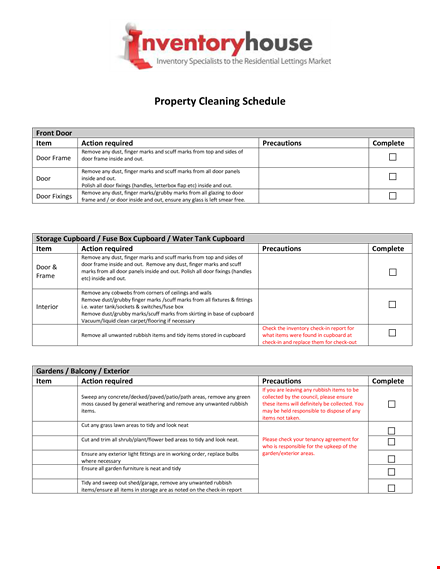 cleaning report template