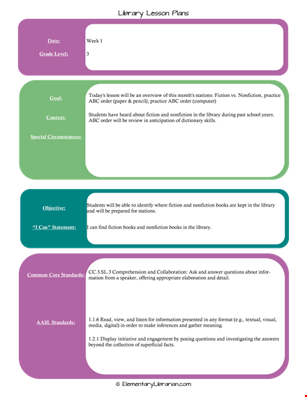 library orientation lesson plan for students - order and engage with library lessons template