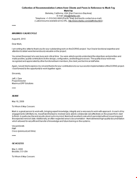 sample business recommendation letter from client template