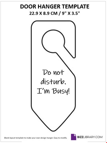 do not disturb door hanger printable template