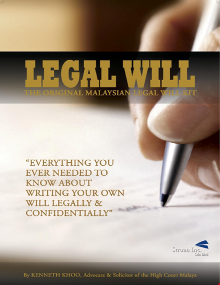 create your free legal will form in malaysia- protecting your estate template
