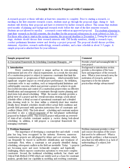 effective problem statement template for research and modeling with key constraints template