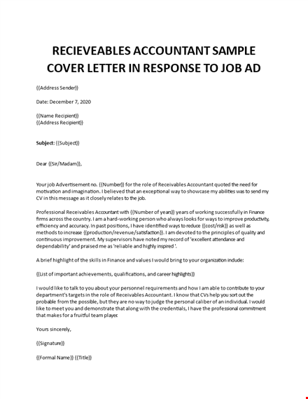 receivables accountant cover letter  template