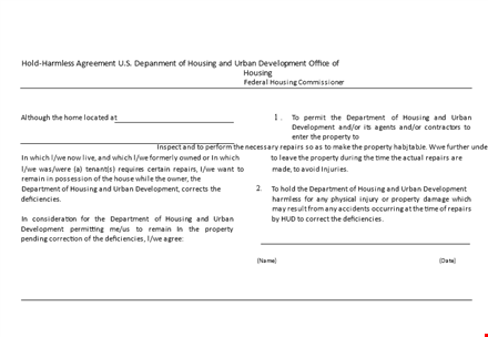 secure your property development with our hold harmless agreement template template
