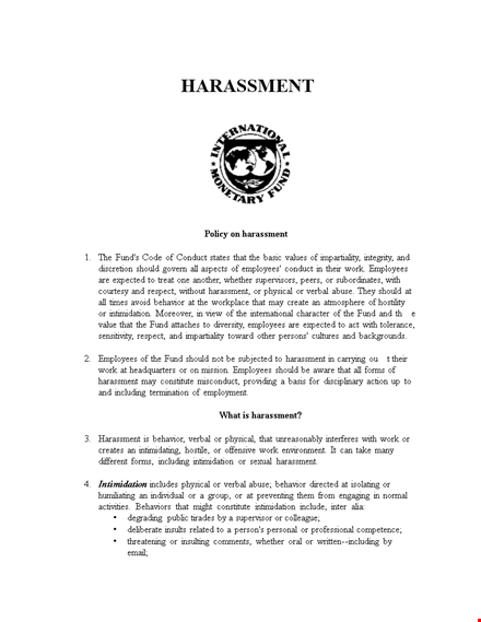 sexual harassment policy: protecting individuals from unacceptable behavior template