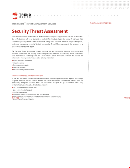 security threat assessment template template
