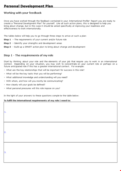 develop your personal business plan | international | pdf template template