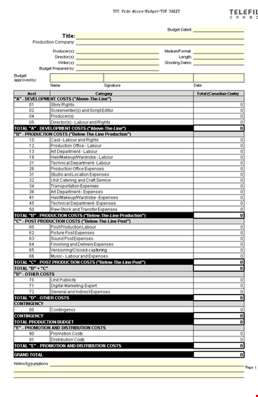 create a film budget with our easy-to-use template | track expenses, production, and total costs template