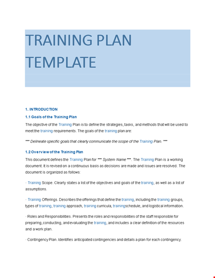 download our contingency training manual template today - training guaranteed template